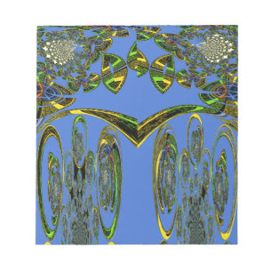 Iridescent Art Print with Golden Abstract Design Notepad