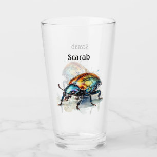 Iridescent Beetle in Watercolor, custom Glass