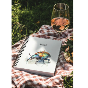 Iridescent Beetle in Watercolor, custom Planner