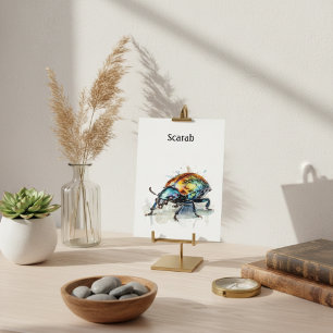 Iridescent Beetle in Watercolor, custom Postcard