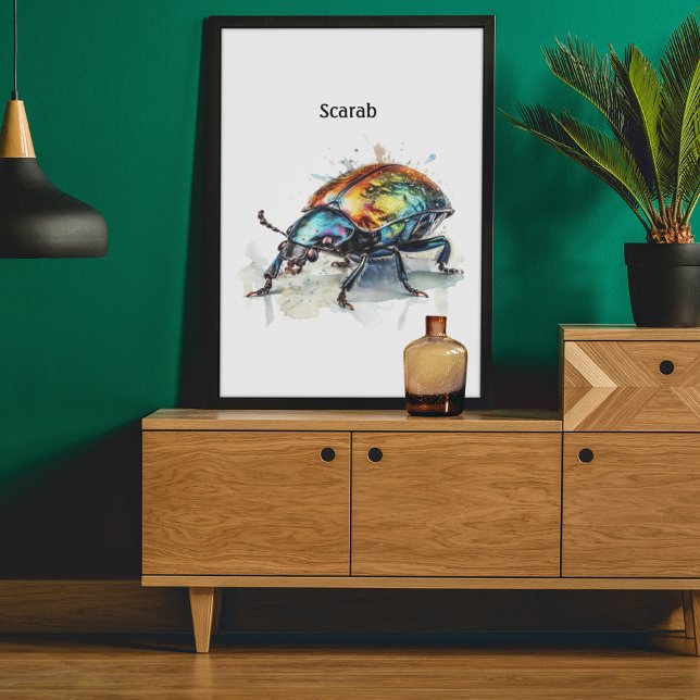 Iridescent Beetle in Watercolor, custom Poster (Creator Uploaded)