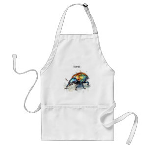 Iridescent Beetle in Watercolor, custom Standard Apron