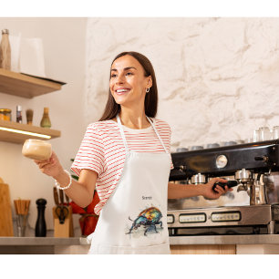 Iridescent Beetle in Watercolor, custom Standard Apron