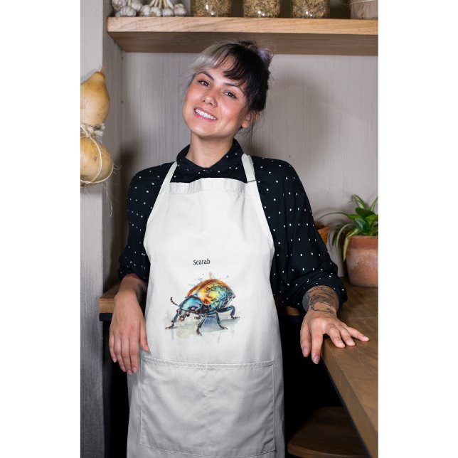 Iridescent Beetle in Watercolor, custom Standard Apron (Creator Uploaded)
