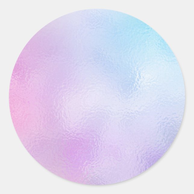 Iridescent Blank Template, DIY Text Art Photo Logo Classic Round Sticker (Front)