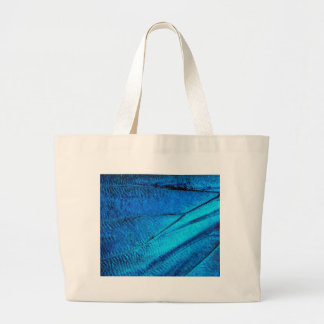 Iridescent Blue Butterfly Wing Large Tote Bag