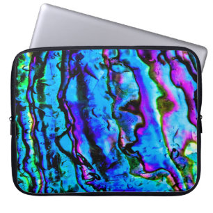 Iridescent Blue Green Purple Marbled Beautiful Laptop Sleeve