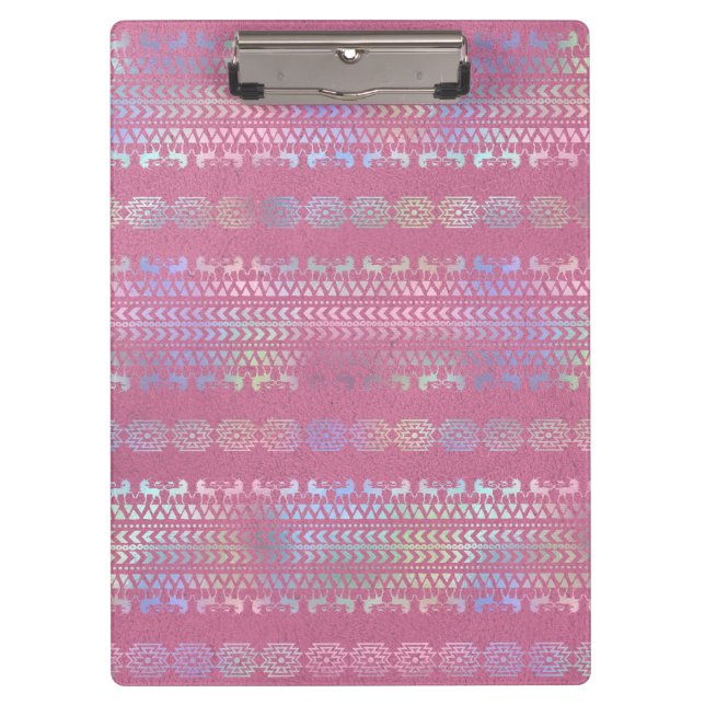 Iridescent Bohemian Unicorn Pattern Clipboard (Front)