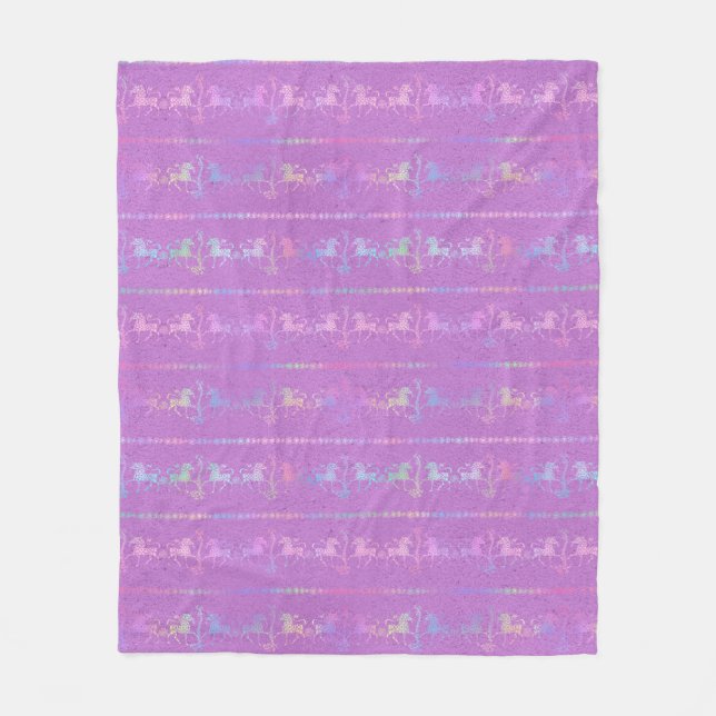 Iridescent Bohemian Unicorn Pattern Fleece Blanket (Front)