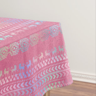 Iridescent Bohemian Unicorn Pattern Tablecloth