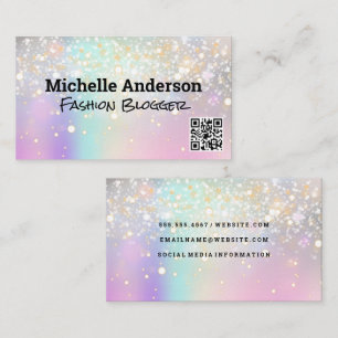 Iridescent Bokeh Glow   QR Scan  Business Card