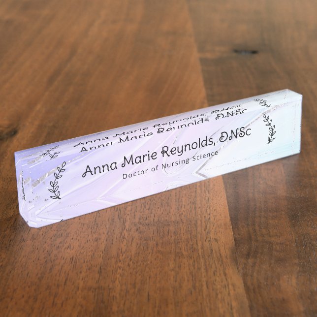 Iridescent Botanical Professional Nameplate (Side)