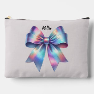 Iridescent Bow Personalised Accessory Pouch