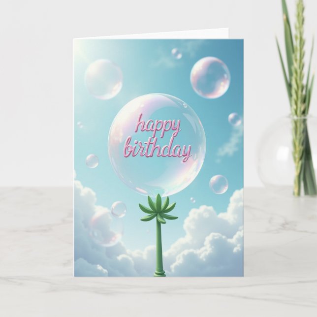 Iridescent Bubble Birthday Card (Front)