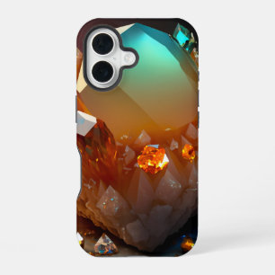 Iridescent Burst Abstract Citrine Topaz Crystal    iPhone 16 Case