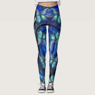 Iridescent butterflies on ripple leggings