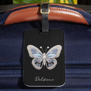 Iridescent Butterfly Elegance Luggage Tag