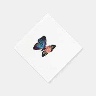 Iridescent Butterfly Floral Cocktail Napkins - Bri