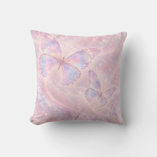 Iridescent Butterfly Pink Mist Cushion