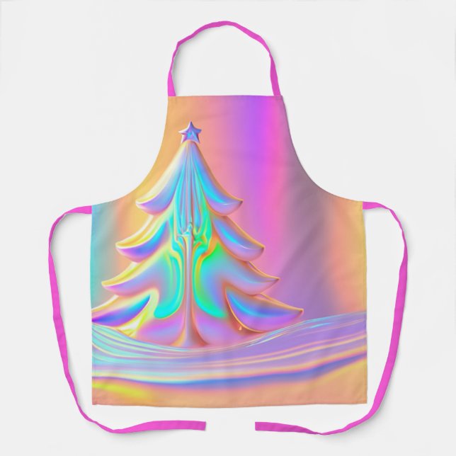 Iridescent Christmas Tree Apron (Front)