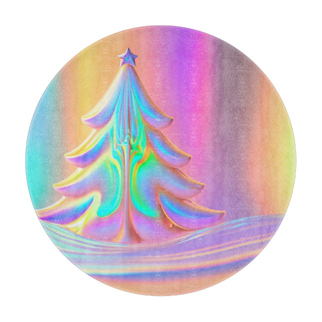 Iridescent Christmas Tree Cutting Board (Front)
