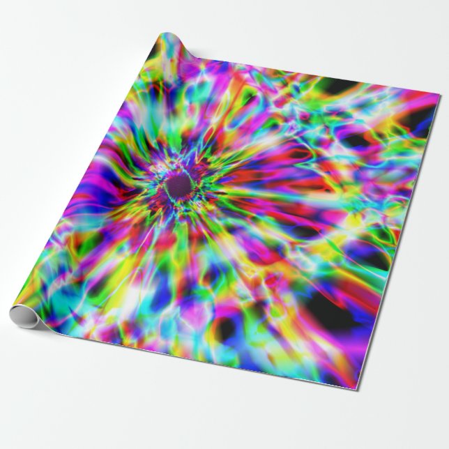 Iridescent Chrome Six Wrapping Paper (Unrolled)