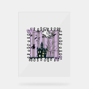 Iridescent Coquette Halloween Acrylic Sign