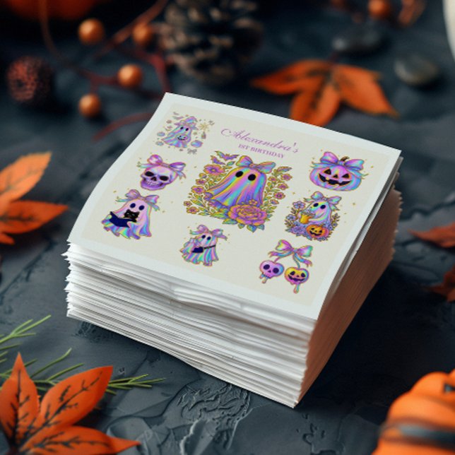 Iridescent Coquette Spooky ONE Halloween Napkin (Creator Uploaded)