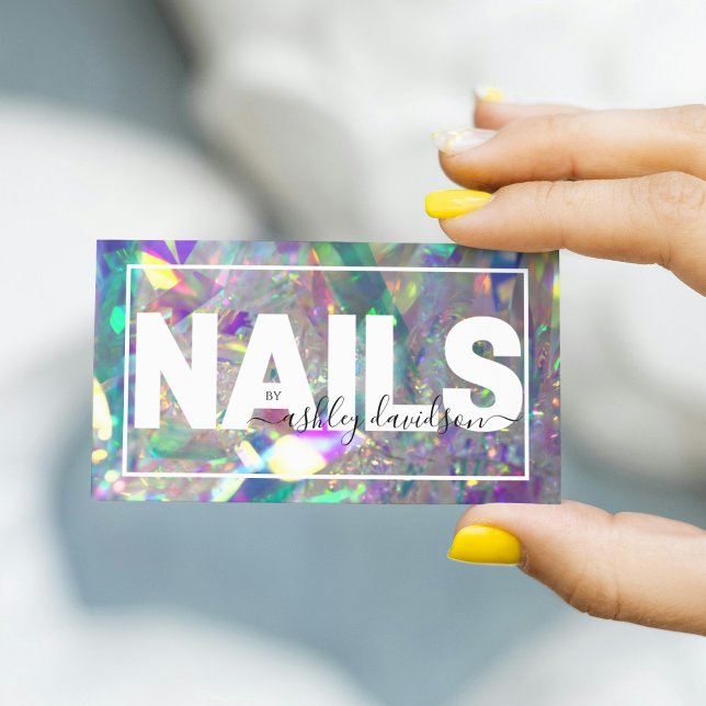 Iridescent Crystal | Nail Technician  Business Card (Creator Uploaded)