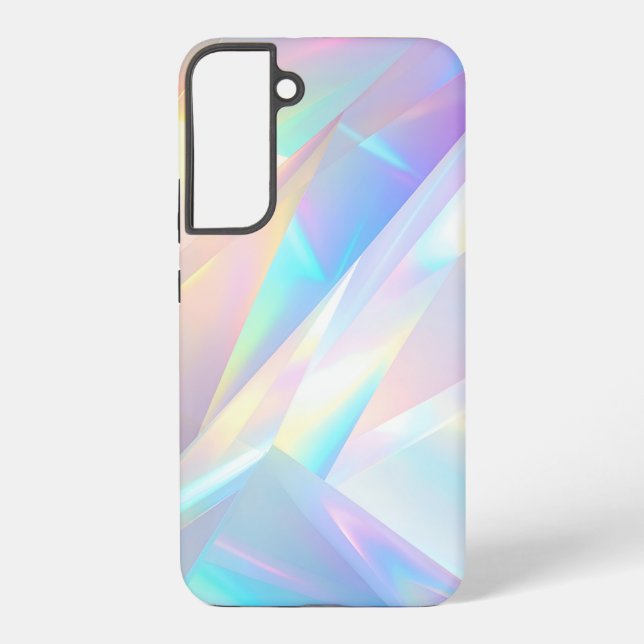 Iridescent Crystal Prism Holographic Design Samsung Galaxy S22+ Case (Back)