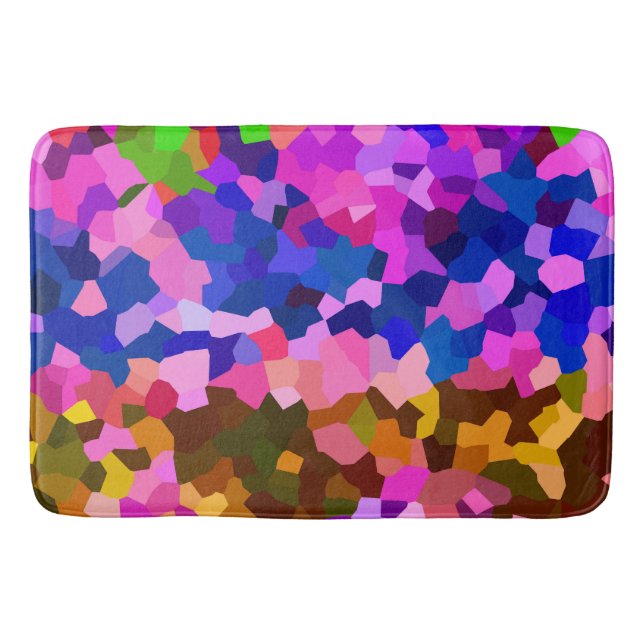Iridescent Crystalline Abstract Pattern Bath Mat (Front)