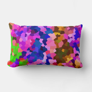 Iridescent Crystalline Abstract Pattern Lumbar Cushion