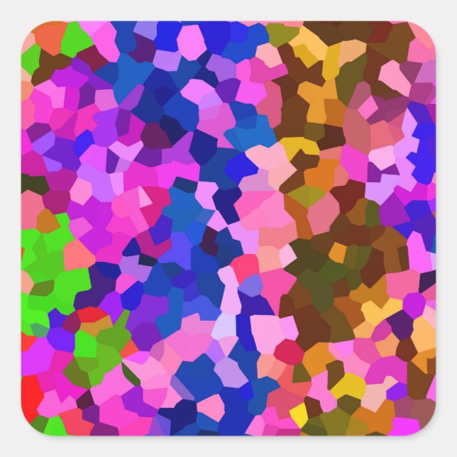 Iridescent Crystalline Abstract Pattern Square Sticker (Front)