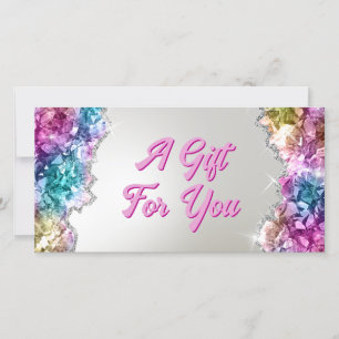 Iridescent crystals gift certificate