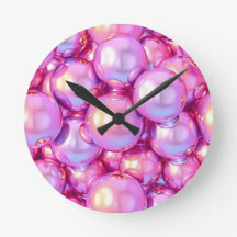 Iridescent Cyber-Bubbles Y2K Clock