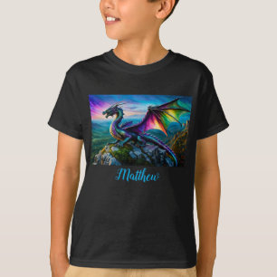 Iridescent Dragon Guards His Land T-Shirt