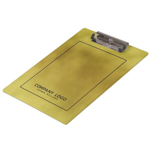 Iridescent faux gold foil background clipboard (Angled)