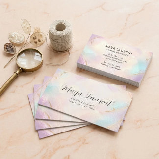 Iridescent Floral Designer Business Card