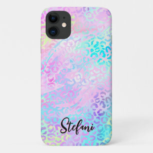 Iridescent Foil Rainbow Leopard Pink Case-Mate iPhone Case