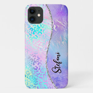 Iridescent Foil Rainbow Leopard Pink Case-Mate iPhone Case