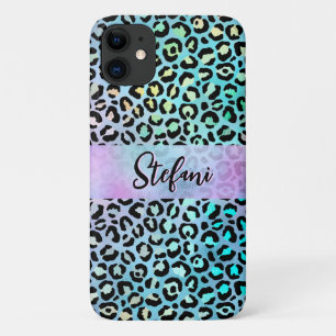 Iridescent Foil Rainbow Leopard Purple Case-Mate iPhone Case