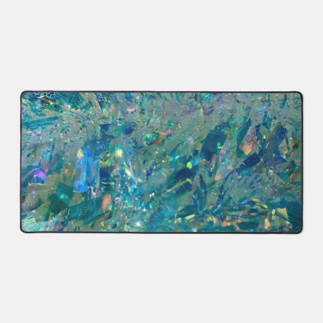  Iridescent Fragments: A Cool Cascade Desk Mat (Front)