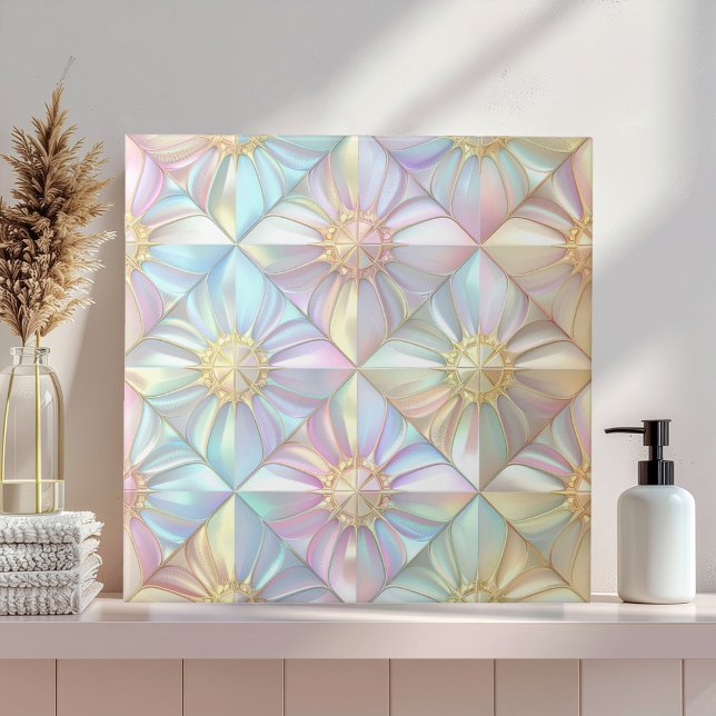 Iridescent Geometric Floral Star Pattern ID1176 Tile (Creator Uploaded)