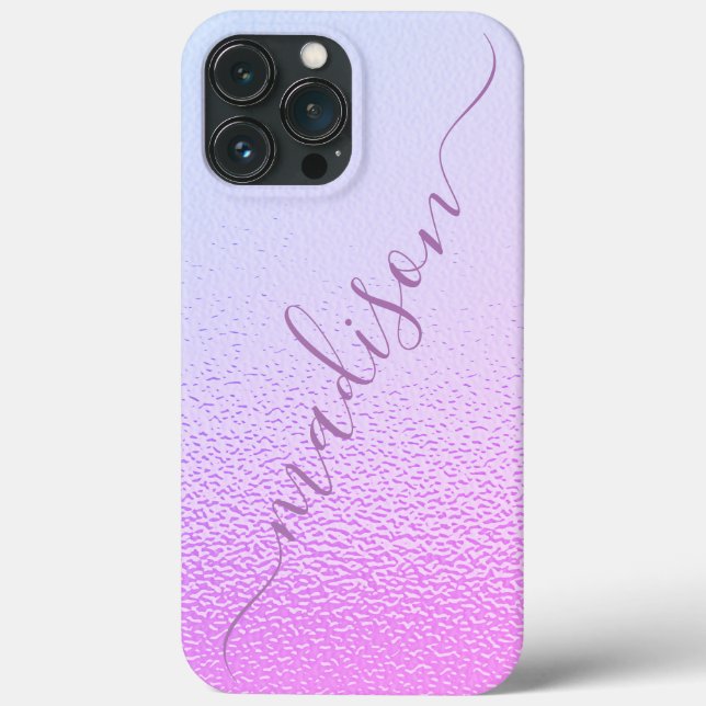 Iridescent Girly Pink Shimmer Personalised Name Case-Mate iPhone Case (Back)