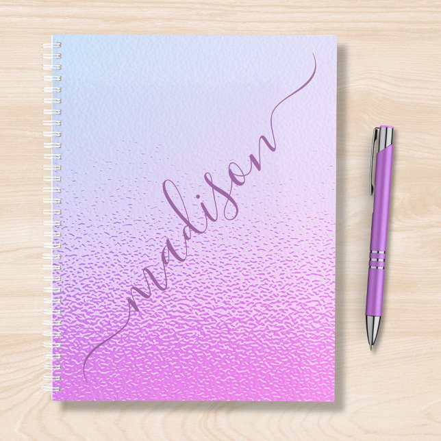 Iridescent Girly Pink Shimmer Personalised Name Planner (Creator Uploaded)