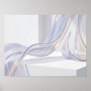 Iridescent Glass Flow Abstract Wall Art