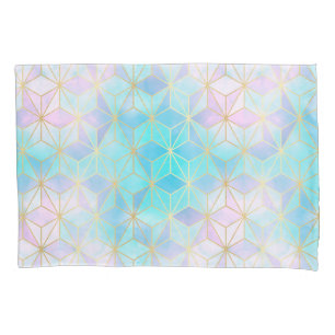 Iridescent Glass Geometric Pattern Pillowcase