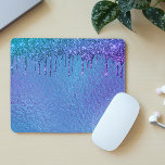 Iridescent Glitter Drips Blue Purple Holographic Mouse Pad<br><div class="desc">This design was created though digital art. It may be personalised in the area provide or customising by choosing the click to customise further option and changing the name, initials or words. You may also change the text colour and style or delete the text for an image only design. Contact...</div>
