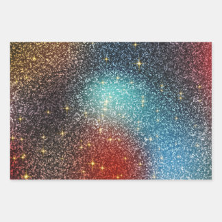 Iridescent glitter wrapping paper sheet