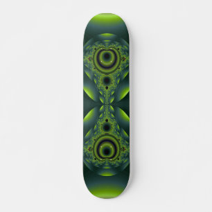 Iridescent Green Fractal Skateboard Deck